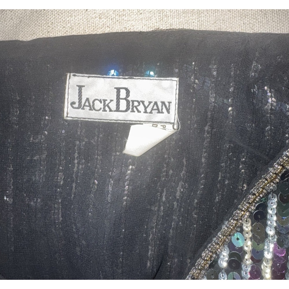 Vintage Jack Bryan Color Colorful Sequin Top Silk Women's 8 10 Shirt - Picture 8 of 9